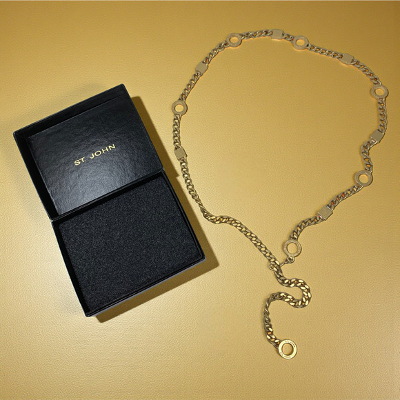 St. John Matte Gold Tone Link Chain Belt 40\
